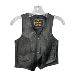Genuine Leather Kids Custom Biker Airbrush Flames Vest Large
